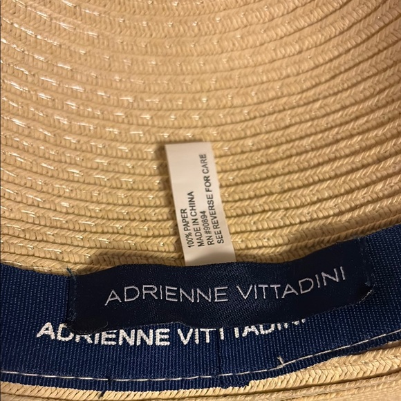 Adrienne Vittadini Cream and Red Wide-Brimmed Hat - Picture 2 of 5